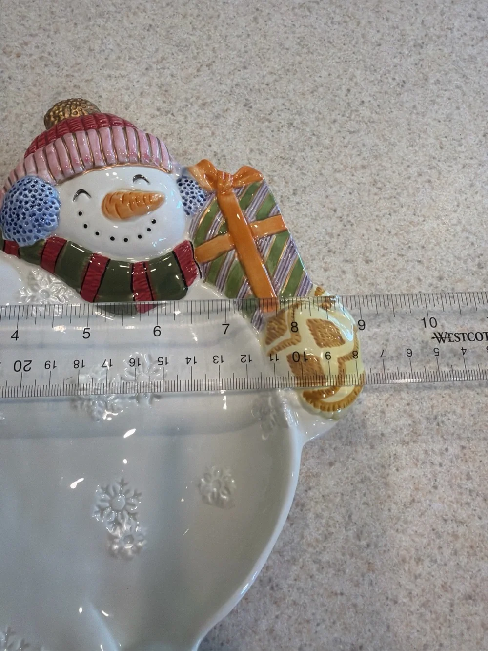 Festive Snowman Ceramic Serving Dish - Multicolor by Fritz and Floyd